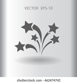 Flat a firework icon. Vector.