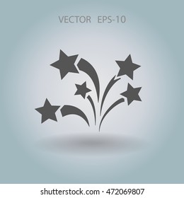 Flat a firework icon. Vector.