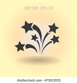 Flat a firework icon. Vector.