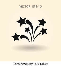 Flat a firework icon. Vector.