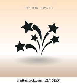 Flat a firework icon. Vector.