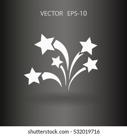 Flat a firework icon. Vector.