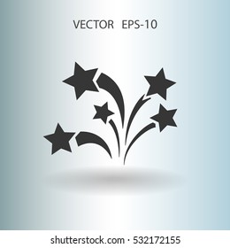 Flat a firework icon. Vector.