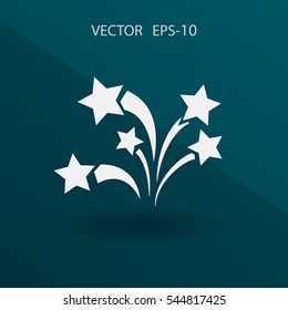 Flat a firework icon. Vector.