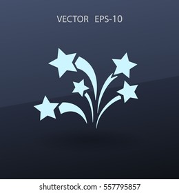 Flat a firework icon. Vector.