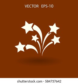 Flat a firework icon. Vector.