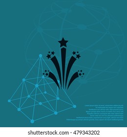 Flat firework icon vector illustration
