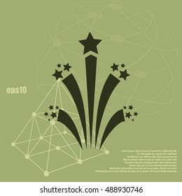 Flat firework icon vector illustration