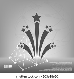 Flat firework icon vector illustration