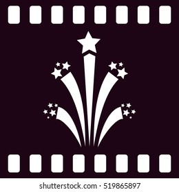 Flat firework icon vector illustration