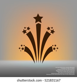 Flat firework icon vector illustration