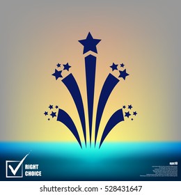 Flat firework icon vector illustration