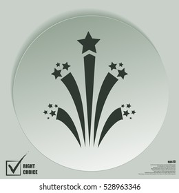 Flat firework icon vector illustration