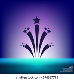 Flat firework icon vector illustration