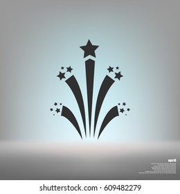 Flat firework icon vector illustration