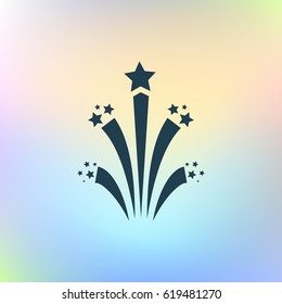 Flat firework icon vector illustration