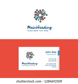 Flat Fireworks Logo and Visiting Card Template. Busienss Concept Logo Design