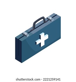 flat first aid briefcase over white