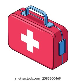 Flat first aid kit vector icon. Med kit for health and emergency care. Simple illustration for medical and healthcare concepts.