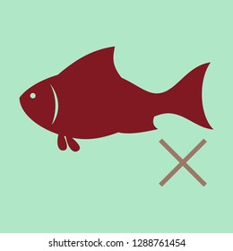 Flat fish drawing. seafood illustration. Great for menu, poster or label.