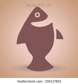 Flat fish icon.