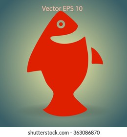 Flat fish icon.