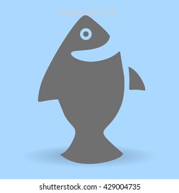 Flat fish icon.