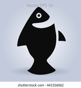 Flat fish icon.