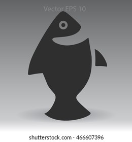 Flat fish icon.