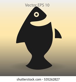 Flat fish icon.
