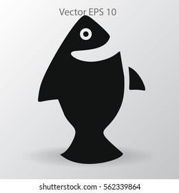 Flat fish icon.