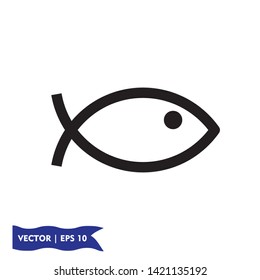 flat fish icon symbol sign, vector, eps 10