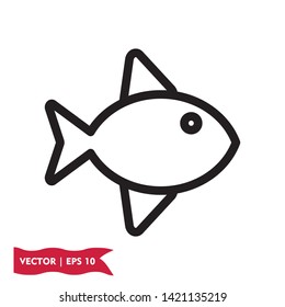 flat fish icon symbol sign, vector, eps 10
