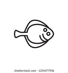 flat fish icon vector design line style