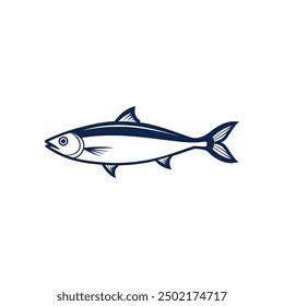 Flat Fish line art vector illustration