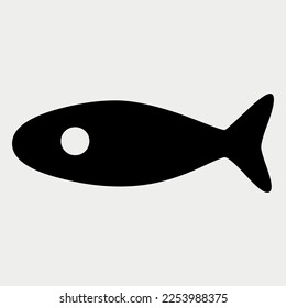 Flaches Fischsilhouette, Vektorgrafik