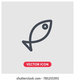 Flat Fish Vector Icon Illustration.Ui/Ux.Light Backround.Premium Quality.