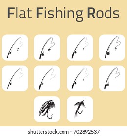 Flat Fishing Rods Set