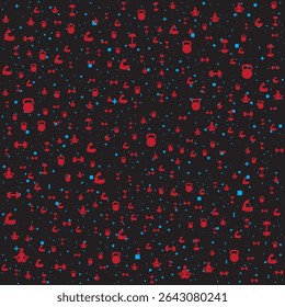 Flat Fitness Icons Seamless Pattern for Gym Background
