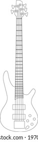 Flat five string bass guitar 