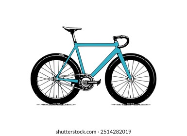 Flat fixed gear bicycle vector illustration fixed bike