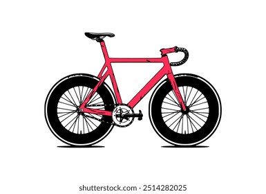 Flat fixed gear bicycle vector illustration fixed bike