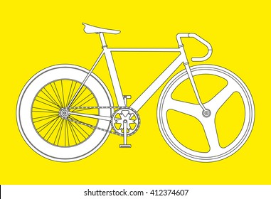 Flat fixed gear bicycle vector illustration fixed gear bike