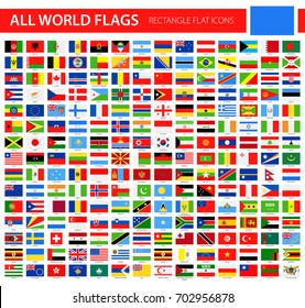 Flat Flag Icons - All World Vector illustration