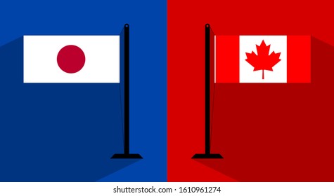 flat flag japan and canada