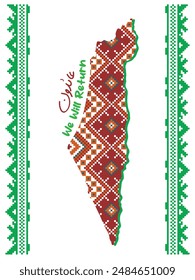 Flat flag of Palestine drawn by hand