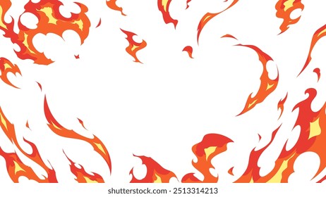 Flat flame effect background illustration_16:9