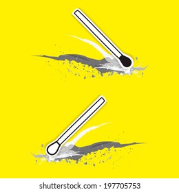 flat flammable matches, Vector graphic