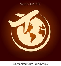 Flat flight  icon. Vector