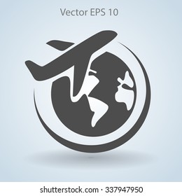 Flat Flight  Icon. Vector